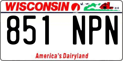 WI license plate 851NPN