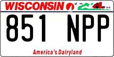 WI license plate 851NPP