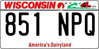 WI license plate 851NPQ