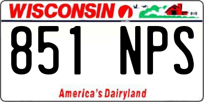 WI license plate 851NPS