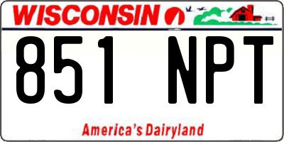 WI license plate 851NPT