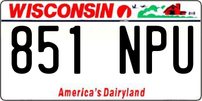 WI license plate 851NPU