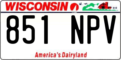 WI license plate 851NPV