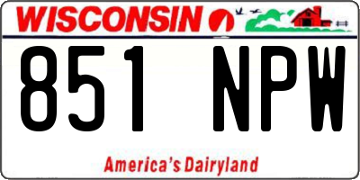WI license plate 851NPW