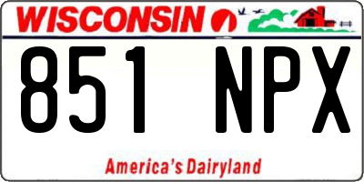 WI license plate 851NPX