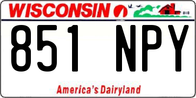 WI license plate 851NPY