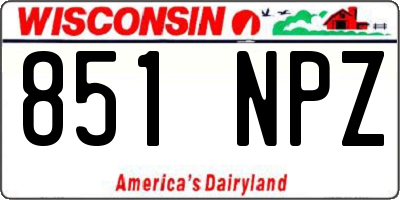 WI license plate 851NPZ