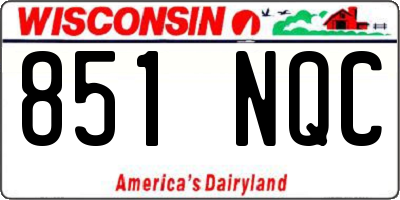 WI license plate 851NQC