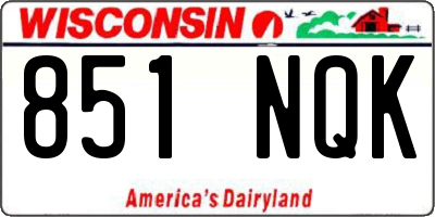 WI license plate 851NQK