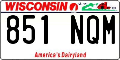 WI license plate 851NQM