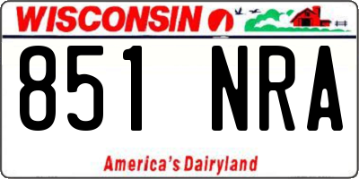 WI license plate 851NRA