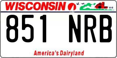 WI license plate 851NRB