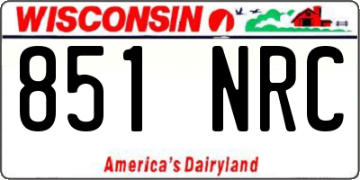 WI license plate 851NRC