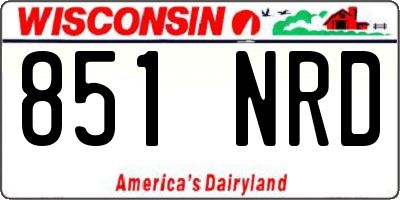 WI license plate 851NRD