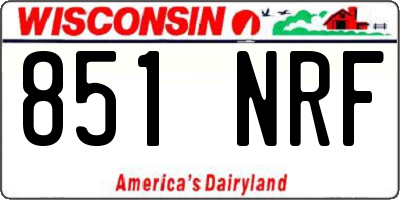 WI license plate 851NRF