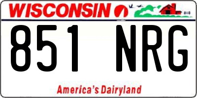 WI license plate 851NRG