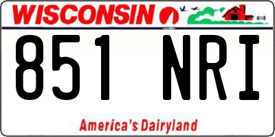 WI license plate 851NRI