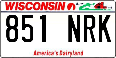WI license plate 851NRK