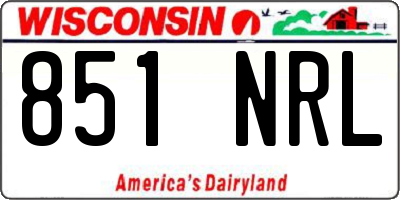 WI license plate 851NRL