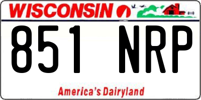 WI license plate 851NRP