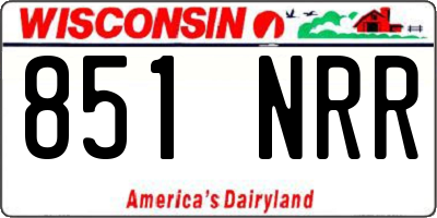 WI license plate 851NRR