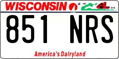 WI license plate 851NRS