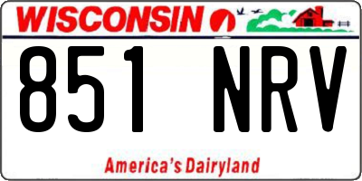WI license plate 851NRV
