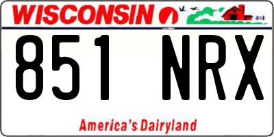 WI license plate 851NRX