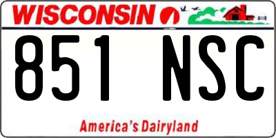 WI license plate 851NSC