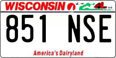 WI license plate 851NSE