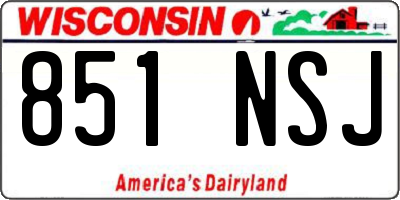WI license plate 851NSJ