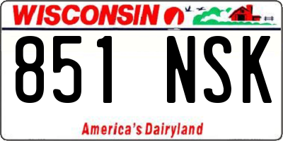 WI license plate 851NSK