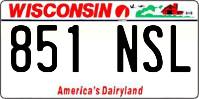WI license plate 851NSL