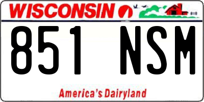 WI license plate 851NSM
