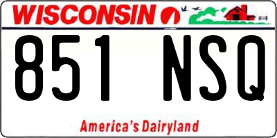 WI license plate 851NSQ