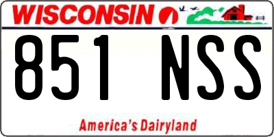 WI license plate 851NSS