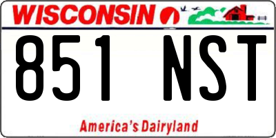 WI license plate 851NST