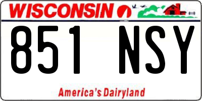 WI license plate 851NSY