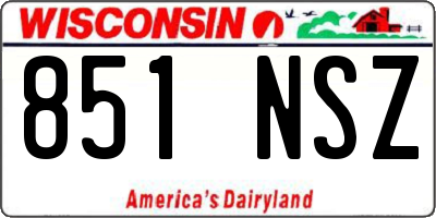 WI license plate 851NSZ