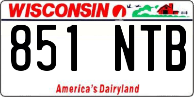 WI license plate 851NTB