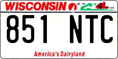 WI license plate 851NTC
