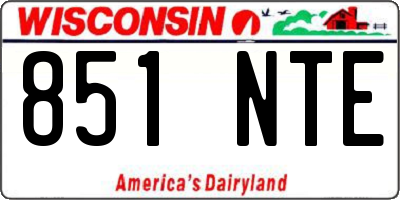 WI license plate 851NTE