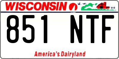 WI license plate 851NTF