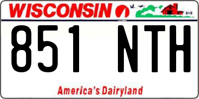 WI license plate 851NTH