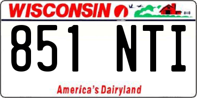 WI license plate 851NTI