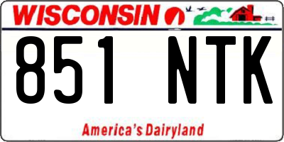 WI license plate 851NTK
