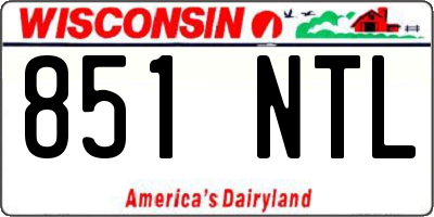 WI license plate 851NTL