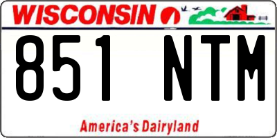 WI license plate 851NTM