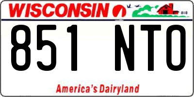 WI license plate 851NTO