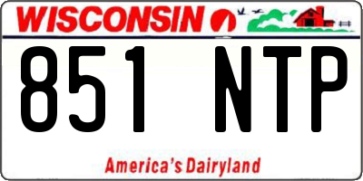 WI license plate 851NTP